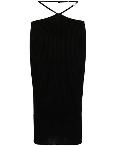 Amiri Ribbed Cotton Mini Dress - Black