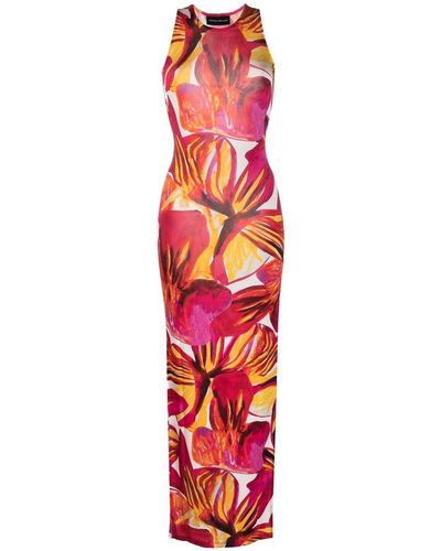 Louisa Ballou Long Dress With Floral Print - Red