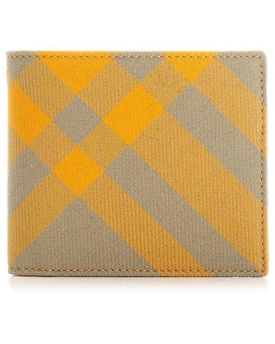 Burberry Wool And Leather Wallet - Orange