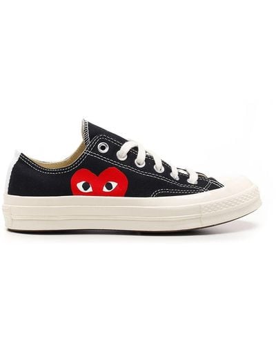 COMME DES GARÇONS PLAY Black Low-top Converse With Red Heart - White