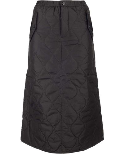 Taion Quilted A-line Skirt - Black