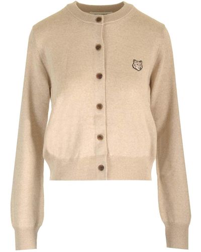 Maison Kitsuné Cardigan With Baby Fox Patch - Natural