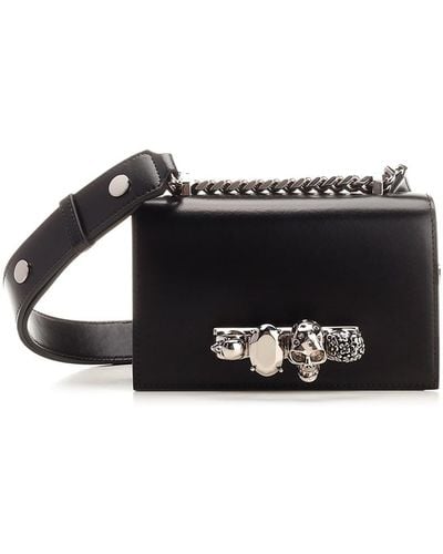 Alexander McQueen Jewelled Satchel Mini Bag - Black