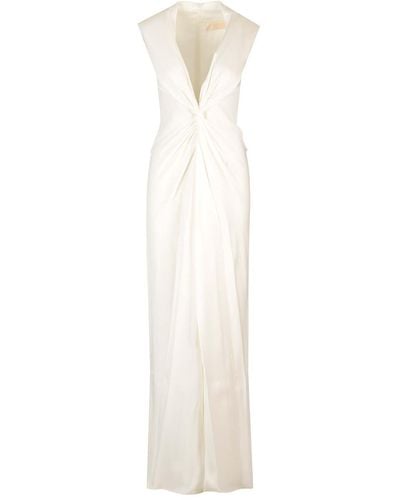 Max Mara Long Draped Dress - White