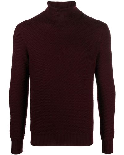 Tagliatore Roll-neck Virgin Wool Sweater - Red