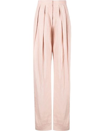 Stella McCartney High-waisted Pleated Pants - Pink