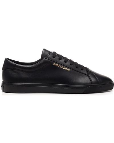 Saint Laurent Andy Leather Sneaker - Black