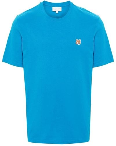 Maison Kitsuné T-shirt With Fox Head Patch - Blue