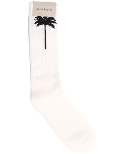 Palm Angels Stretch Cotton Socks - White