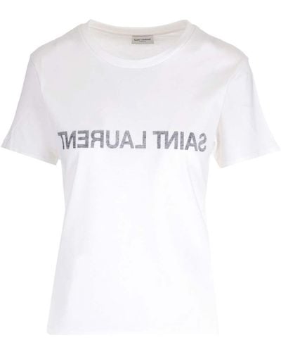 Saint Laurent T-shirt With Reverse Logo - White