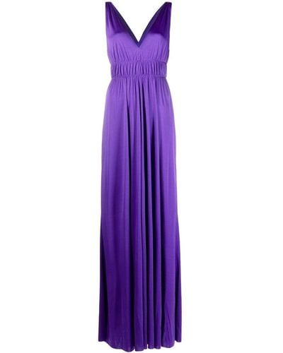 P.A.R.O.S.H. V-neck Sleeveless Gown - Purple