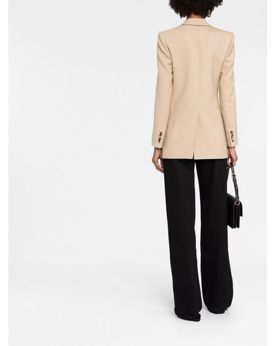 Saint Laurent Double-breasted Wool Blazer - Natural