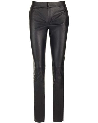 Loewe Leather Skinny Pants - Gray
