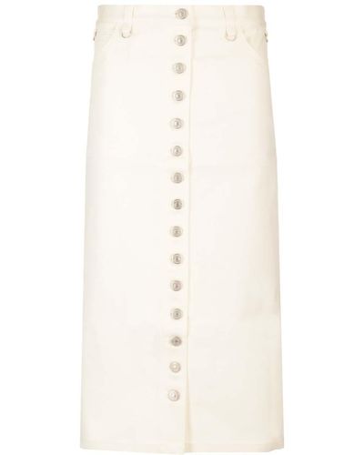Courreges White Denim Midi Skirt