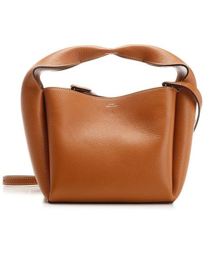 Totême Bucket Bag In Grained Leather - Brown