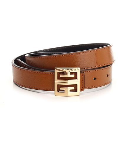 Givenchy Box Reversible Leather Belt - Brown