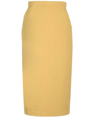 Max Mara Mustard Yellow Denim Skirt