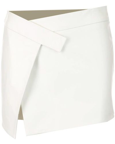 The Attico Cole Leather Mini Skirt - White