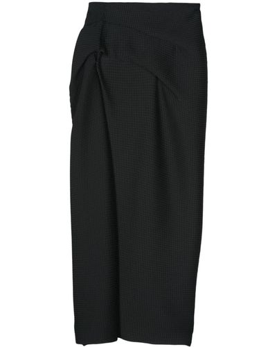 Del Core Pleated Pencil Skirt - Black