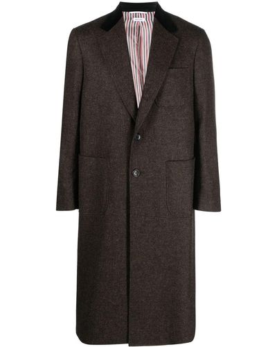Thom Browne Elongated Single-breasted Button Coat - Black