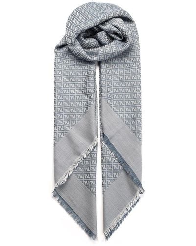 Fendi Shawl With All-over Ff Motif - Gray