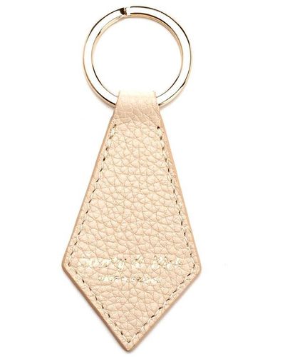 Sporty & Rich Leather Pendant Keychain - White