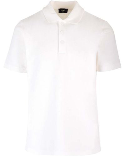 Fendi Pique Polo Shirt - White