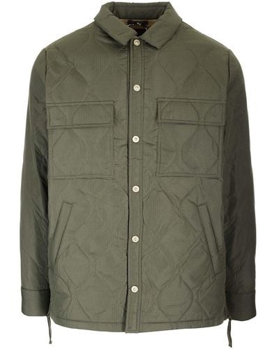Taion Military Green Quilted Overshirt