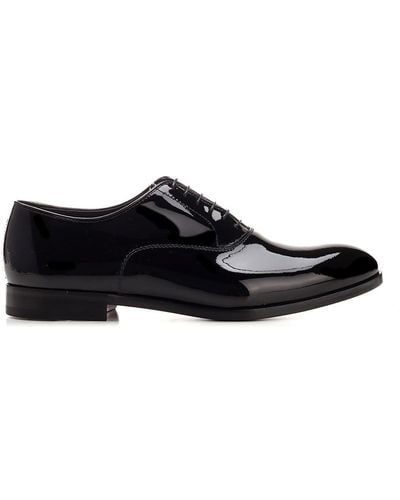 Doucal's Shiny Black Oxford Shoes