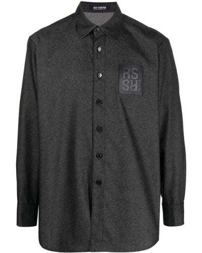Raf Simons Gray Denim Shirt - Black