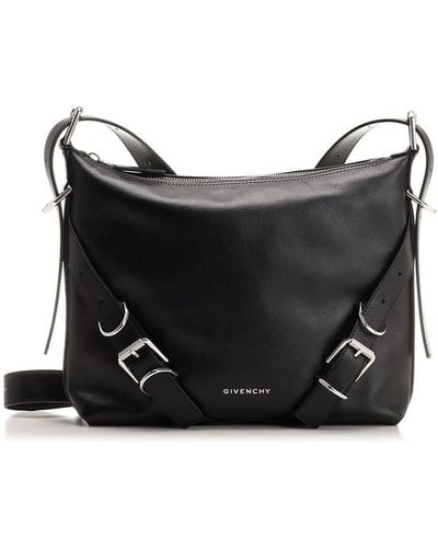 Givenchy Voyou Buckle Detailed Crossbody Bag - Black