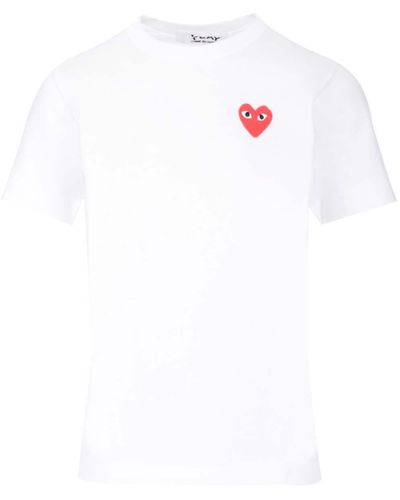 COMME DES GARÇONS PLAY Heart Embroidery T-shirt - White