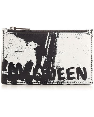 Alexander McQueen Zip Card Holder - White