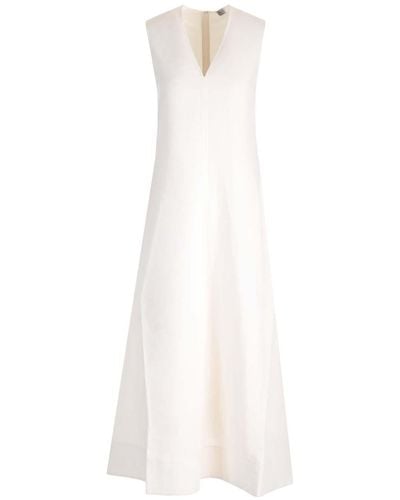 Totême Linen Midi Dress - White
