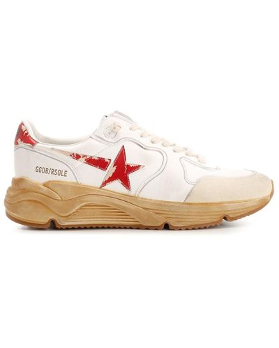 Golden Goose White "running Sole" Sneakers - Pink