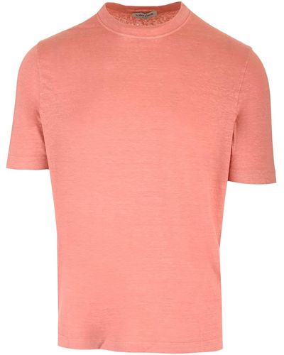 Al Duca d'Aosta Flamed Linen Jersey T-shirt - Pink