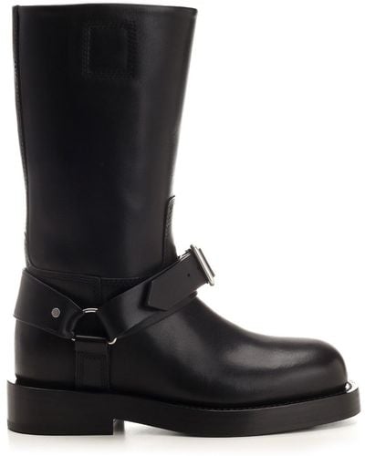 Burberry Saddle High Boots - Black