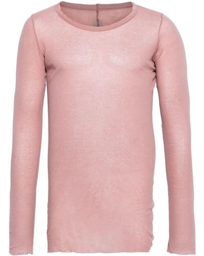 Rick Owens Ribbed Jersey Top - Pink
