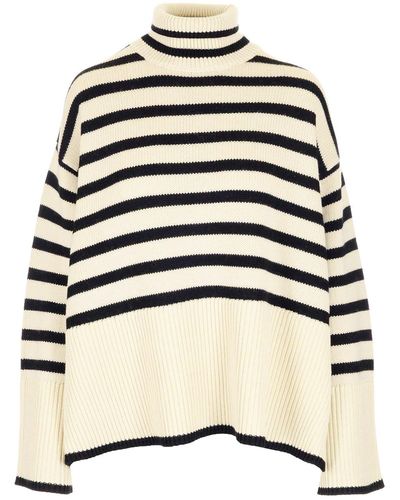 Totême Striped Turtleneck Sweater - Natural