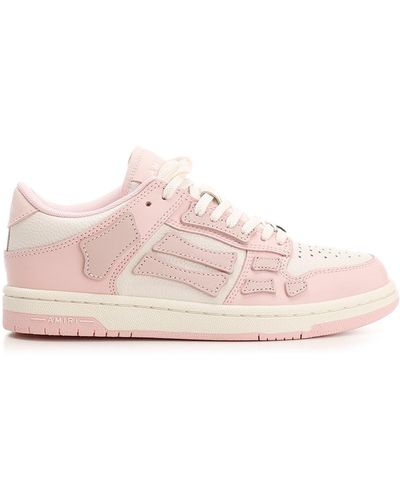 Amiri Skel Panelled Leather Low-top Sneakers - Pink