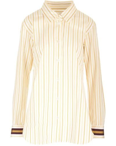 Dries Van Noten Striped Poplin Shirt - Natural