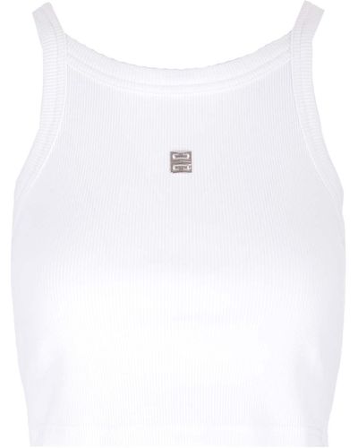 Givenchy White "4g" Crop Tank Top