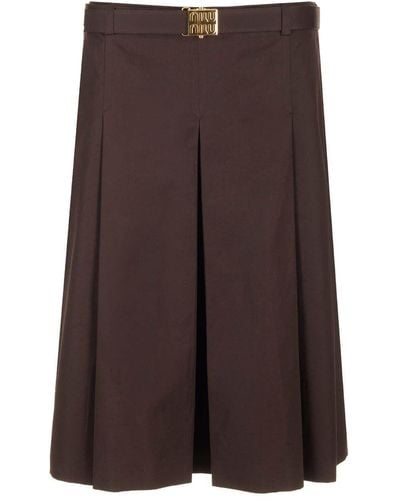 Miu Miu Cocoa Brown Poplin Skirt