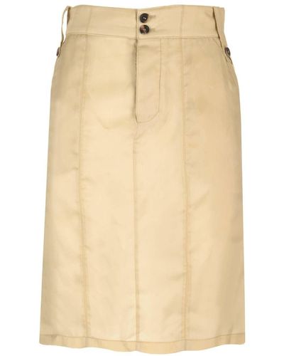 Saint Laurent Safari-style Twill Skirt - Natural