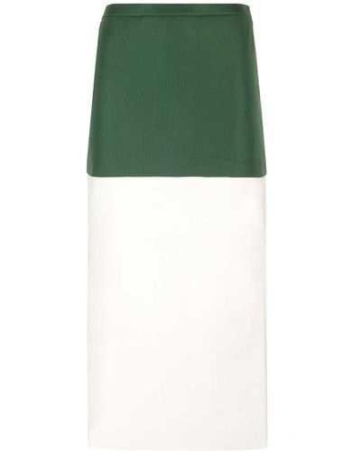 Ferragamo Viscose Knit Midi Skirt - Green