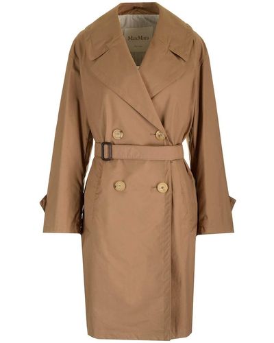 Max Mara The Cube Short Double-breasted Trench Coat - Natural