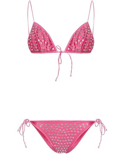 Oséree Bikini Embellished With Crystals - Pink