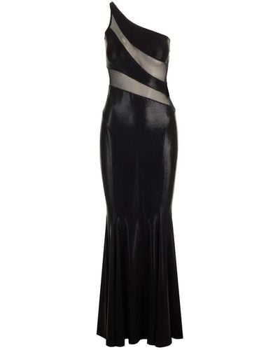 Norma Kamali Long Mesh Mermaid Dress - Black