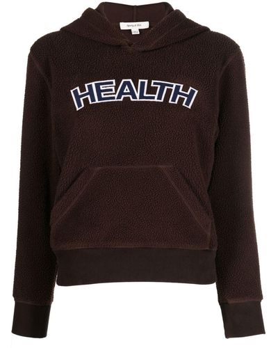 Sporty & Rich Embroidered Fleece Hoodie - Black