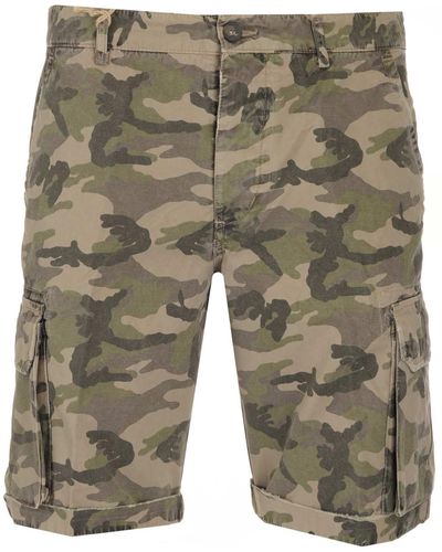 Al Duca d'Aosta Green Camouflage Cotton Bermuda Shorts